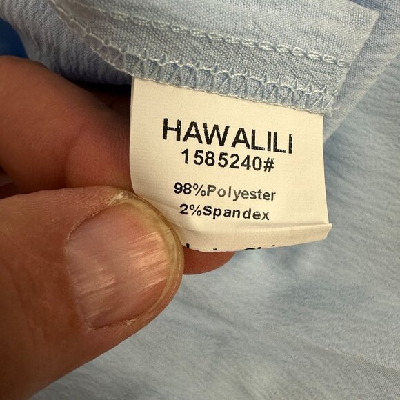 Hawalili Womens Sleeveless Light Blue Mandarin Collar Top XL Polyester Blend New - Picture 6 of 11